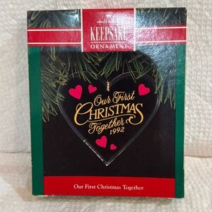 BNWOT Vintage Hallmark Ornament Our First Christmas Together Faceted Glass